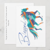 Flat Card Turquoise Blessed Horse van Sherry Jarvi Bedankkaart (Voorkant / Achterkant)