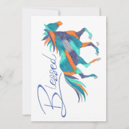 Flat Card Turquoise Blessed Horse van Sherry Jarvi Bedankkaart