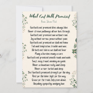Flat Card Wat God Hath beloofde Notitiekaartje