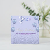 Flat CardColorful Birthday Invitation with Balloon (Staand voorkant)