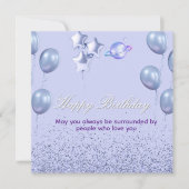 Flat CardColorful Birthday Invitation with Balloon (Voorkant)