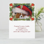 Flat Cavalier King Charles Puppy Christmas-Kaart Feestdagenkaart (Staand voorkant)