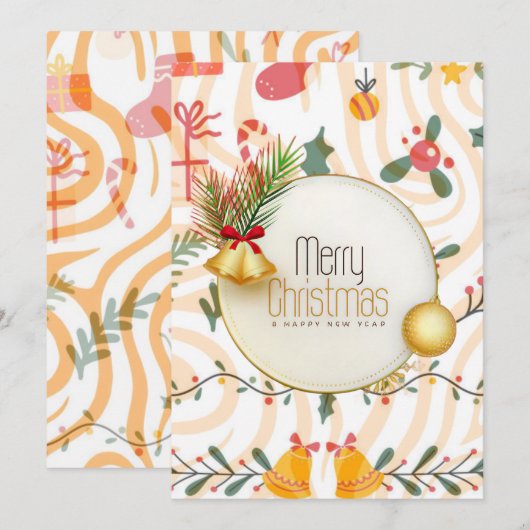 Flat Christmas Card Feestdagenkaart (Voorkant / Achterkant)