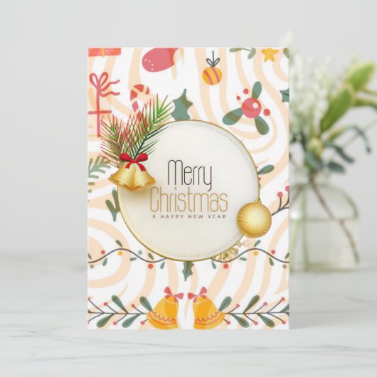 Flat Christmas Card Feestdagenkaart (Staand voorkant)