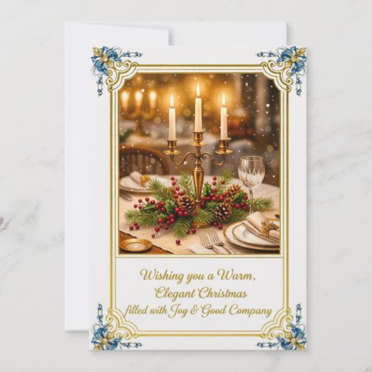 Flat Christmas Greeting Card Feestdagenkaart (Voorkant)