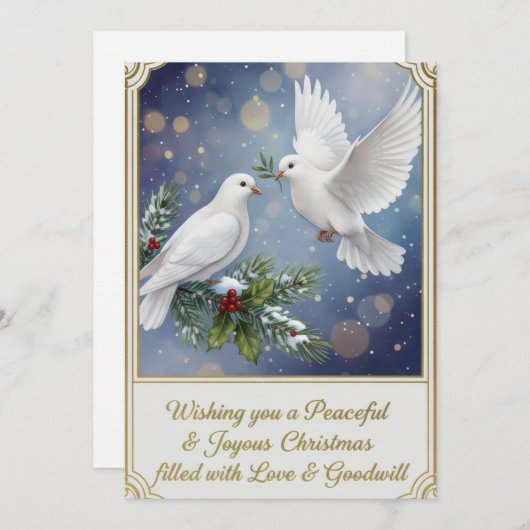 Flat Christmas Greeting Card Feestdagenkaart (Voorkant / Achterkant)