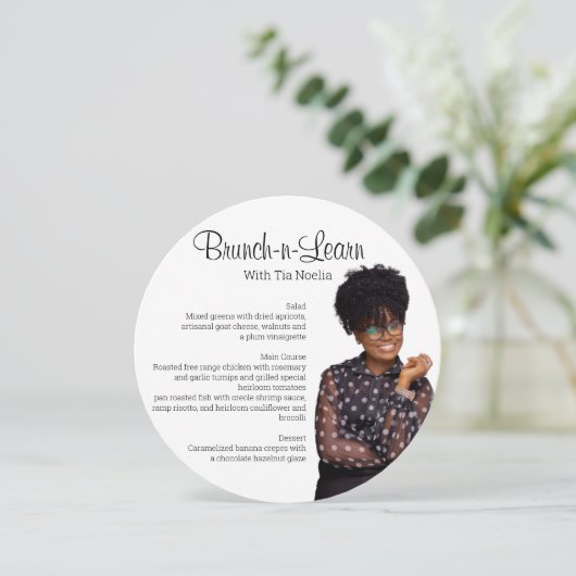 Flat Circle Menu Card (Staand voorkant)