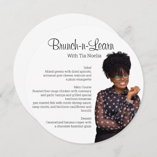 Flat Circle Menu Card (Voorkant / Achterkant)