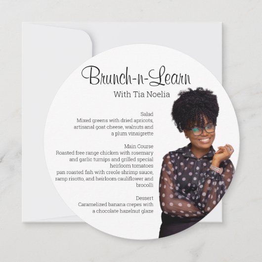 Flat Circle Menu Card (Voorkant)