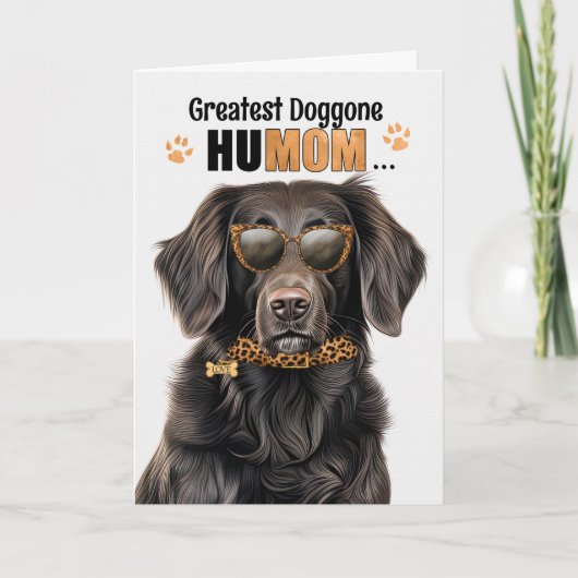 Flat Coat Retriever Beste HuMOM Ever Moederdag Feestdagen Kaart (Voorkant)