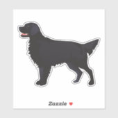 Flat Coate Retriever in Black Hondenras Silhouette Sticker (Vel)