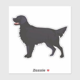 Flat Coate Retriever in Black Hondenras Silhouette Sticker