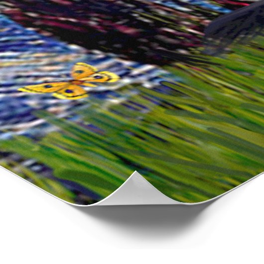 Flat Coated Retriever 1 - Sterrennacht Poster (Hoek)