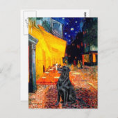 Flat Coated Retriever 1 - Terras Cafe Briefkaart (Voorkant / Achterkant)