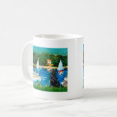 Flat Coated Retriever 1 - Zeilboten Koffiemok (Voorkant links)