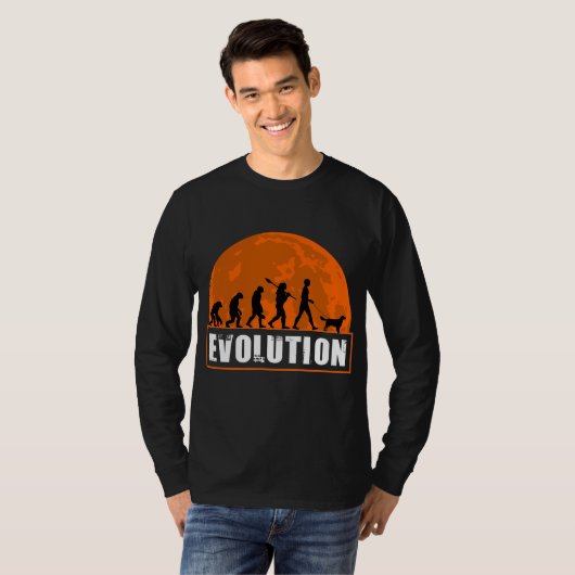 Flat Coated Retriever 2 Dog Dad Human Evolution T-shirt (Voorkant volledig)