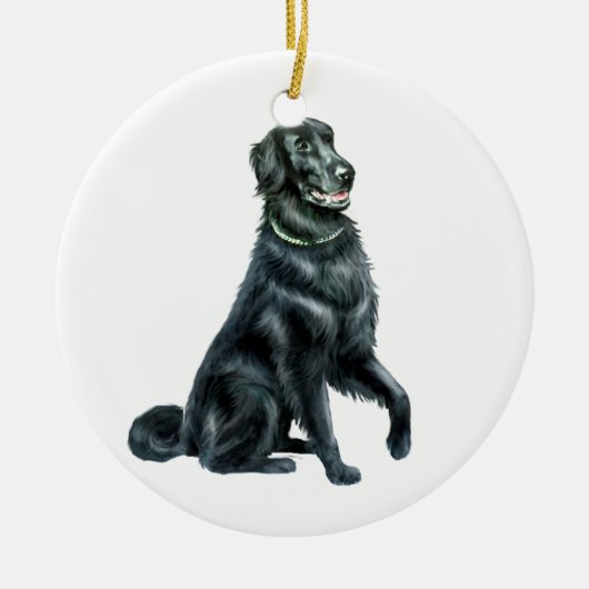 Flat Coated Retriever (A) Keramisch Ornament (Voorkant)