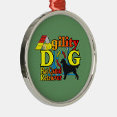 Flat Coated Retriever Agility Metalen Ornament (Rechts)