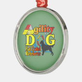 Flat Coated Retriever Agility Metalen Ornament (Links)