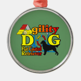 Flat Coated Retriever Agility Metalen Ornament