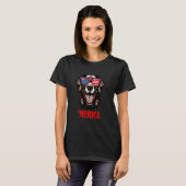 Flat-coated Retriever Amerika 4 juli T-shirt (Voorkant volledig)