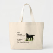 Flat-Coated Retriever Art Print Grote Tote Bag (Voorkant)