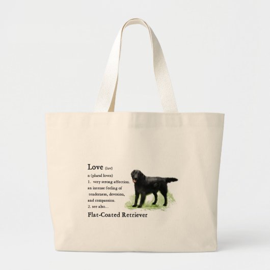 Flat-Coated Retriever Art Print Grote Tote Bag (Voorkant)