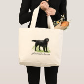 Flat-Coated Retriever Art Print Grote Tote Bag (Voorkant (product))