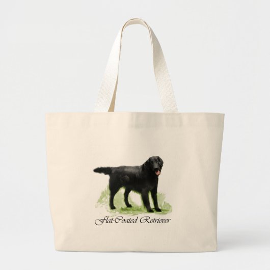 Flat-Coated Retriever Art Print Grote Tote Bag (Voorkant)