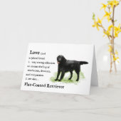 Flat-Coated Retriever Art Print Kaart (Gele Bloem)
