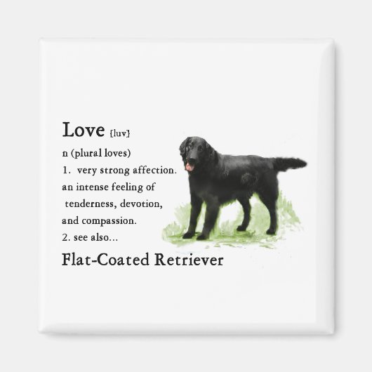 Flat-Coated Retriever Art Print Magneet (Voorkant)