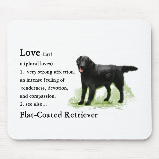 Flat-Coated Retriever Art Print Muismat (Voorkant)