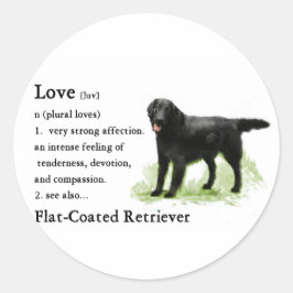 Flat-Coated Retriever Art Print Ronde Sticker