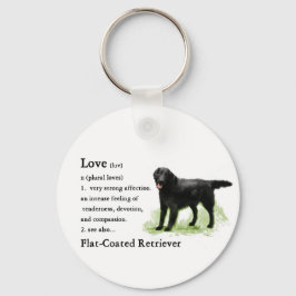 Flat-Coated Retriever Art Print Sleutelhanger