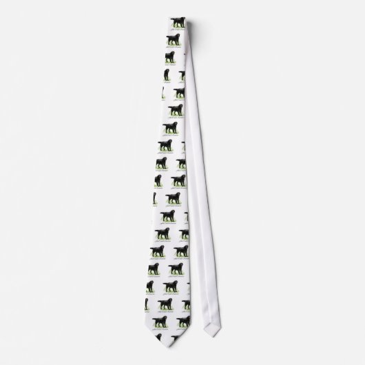 Flat-Coated Retriever Art Print Stropdas (Voorkant)