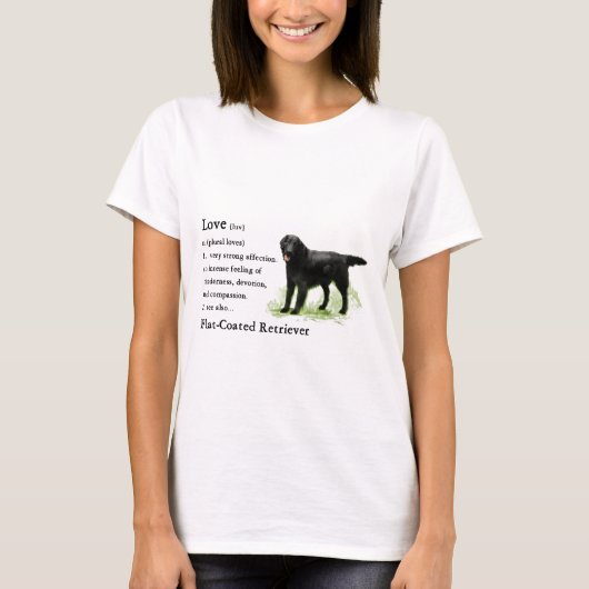 Flat-Coated Retriever Art Print T-shirt (Voorkant)