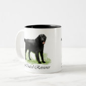 Flat-Coated Retriever Art Print Tweekleurige Koffiemok (Voorkant links)
