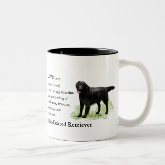 Flat-Coated Retriever Art Print Tweekleurige Koffiemok (Rechts)