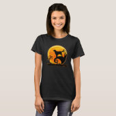 Flat Coated Retriever Dog And Moon  Dog Halloween T-shirt (Voorkant volledig)
