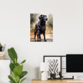 Flat Coated Retriever Dog Art Print Poster (Thuiskantoor)