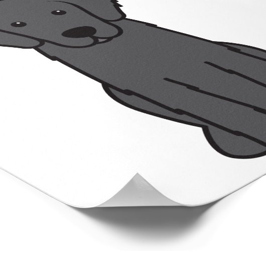 Flat Coated Retriever Dog Cartoon Poster (Hoek)