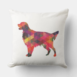Flat Coated Retriever Dog Geometric Silhouette Kussen