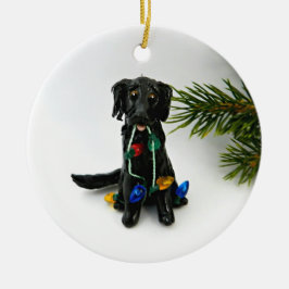 Flat Coated Retriever Dog kerstversiering Keramisch Ornament