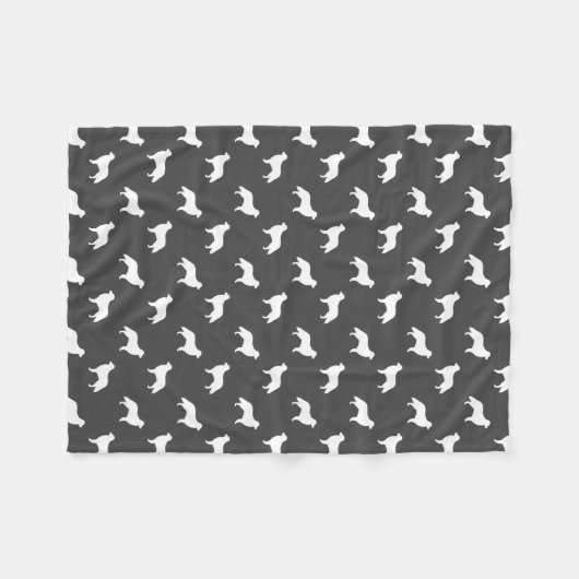 Flat Coated Retriever Dog Silhouettes Patroon Fleece Deken (Voorkant (Horizontaal))