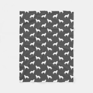 Flat Coated Retriever Dog Silhouettes Patroon Fleece Deken