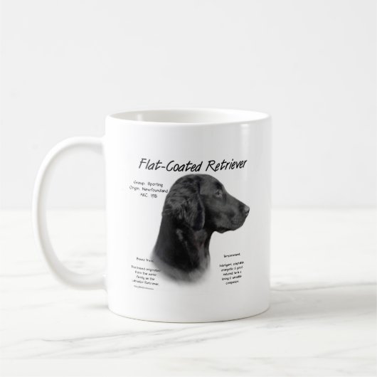 Flat-Coated Retriever Geschiedenis Ontwerp Koffiemok (Links)