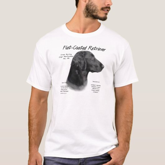 Flat-Coated Retriever Geschiedenis Ontwerp T-shirt (Voorkant)
