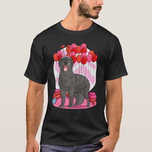 Flat Coated Retriever Heart Valentine Day Dosis T-shirt (Voorkant)