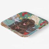 Flat-Coated Retriever Holiday Baking: Kerstmis Papieren Bordje (Gebogen)