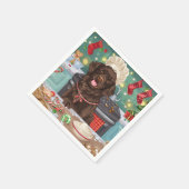 Flat-Coated Retriever Holiday Baking: Kerstmis Servet (Hoek)